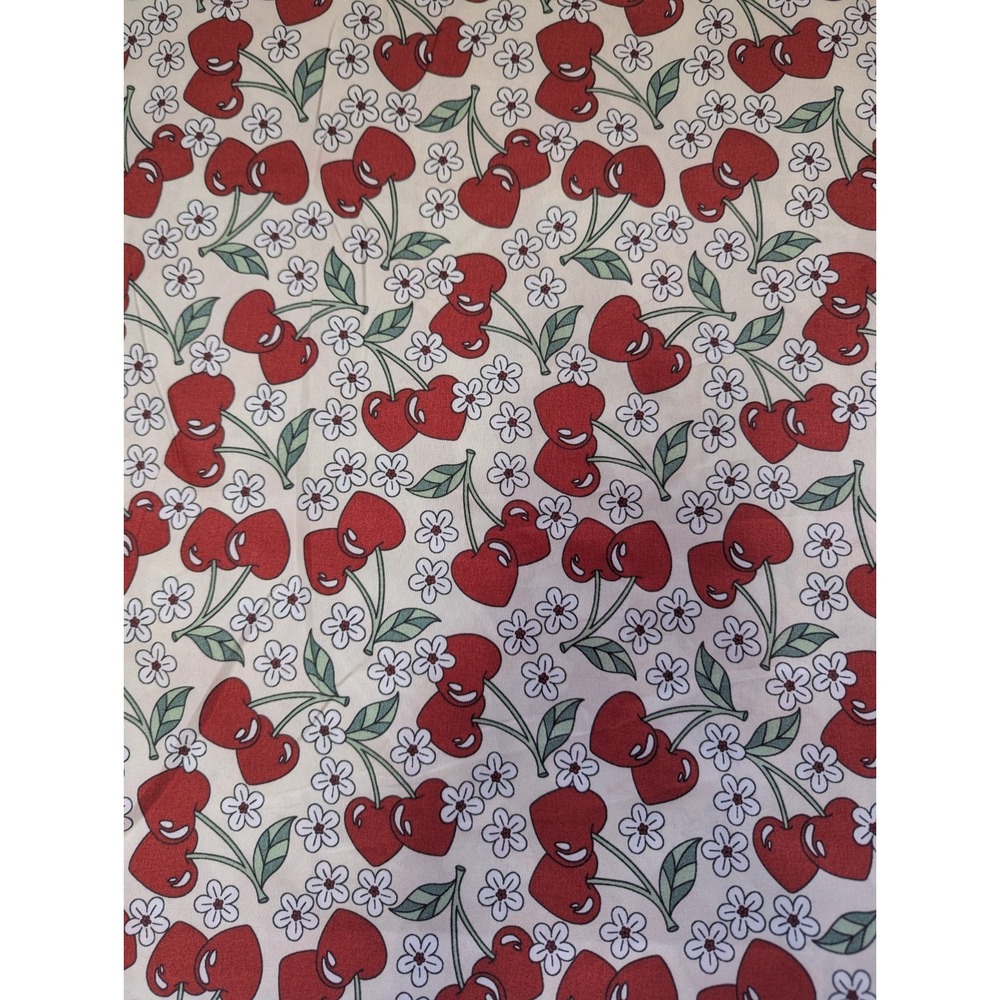 Cuddle In Love Red Cherry Heart  Flower Full Size Flat Sheet & 2 Pillow Cases
